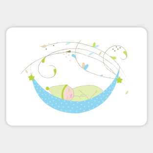 Newborn baby boy cradle Sticker